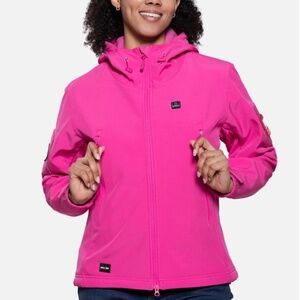 *NEW WITH TAGS* Dewbu WOMEN'S HEATED JACKET WITH 12V BATTERY - ROSE RED size S